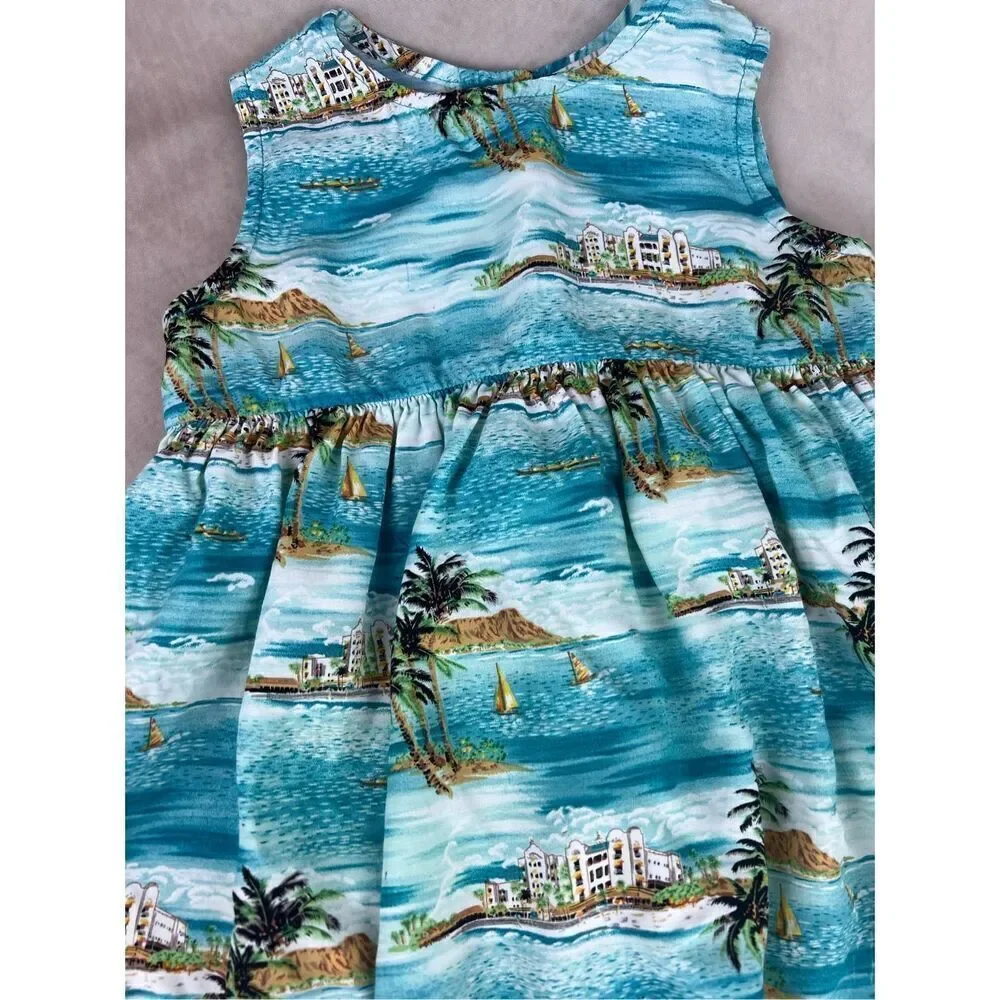 Vintage Girls Vacation Dress Tiki Hawaiian Size 3